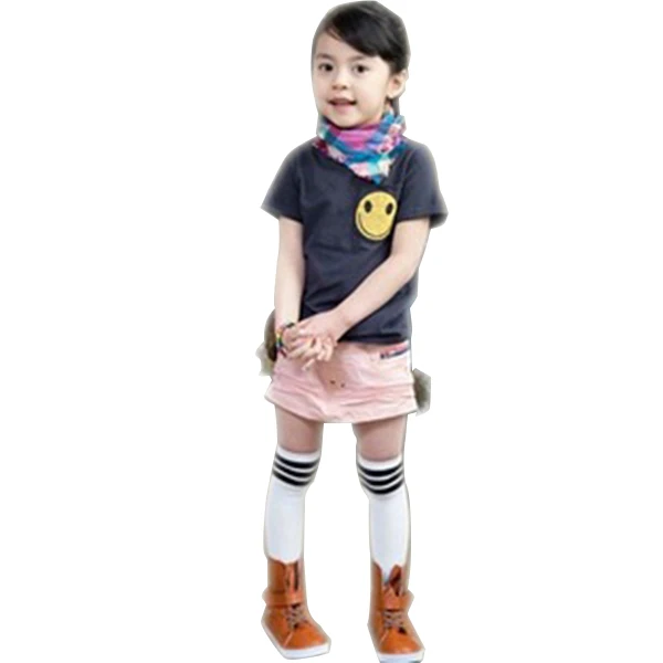 Детские хлопковые гольфы в консервативном стиле черно белые носки полоску