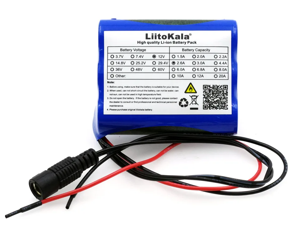 

2023 Liitokala 12V 2600mAh lithium-ion Battery 12.6V 2.6A to 11.1 V CCTV Camera Rechargeable battery pack 18650 batteries