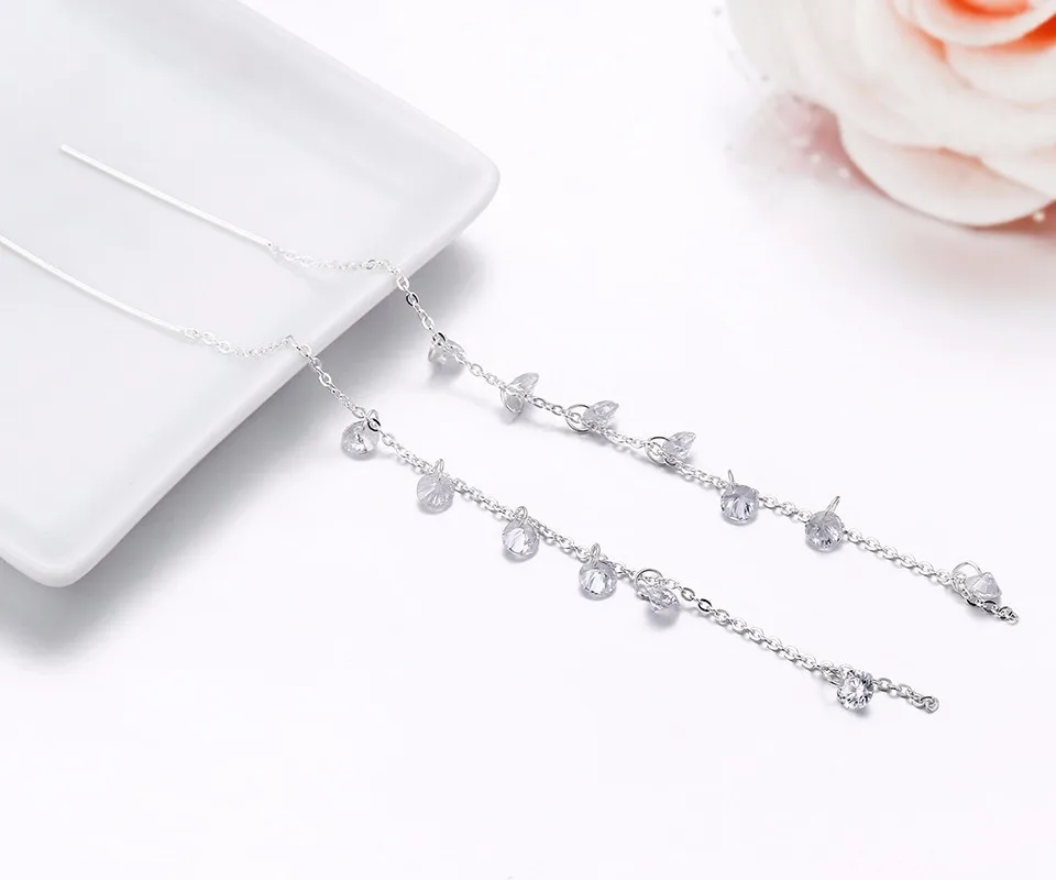 Женские длинные висячие серьги Orecchini Aros Aretes Oorbellen круглые цепочки из