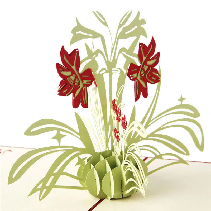 Винтажная 3D открытка из всплывающей бумаги поздравительная с лазерной резкой