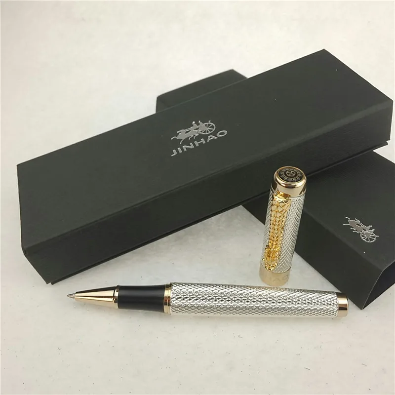 1 шт./лот JINHAO 1200 шариковая ручка 2 цвета Золотой/Серебряный Золотой зажим для ручки