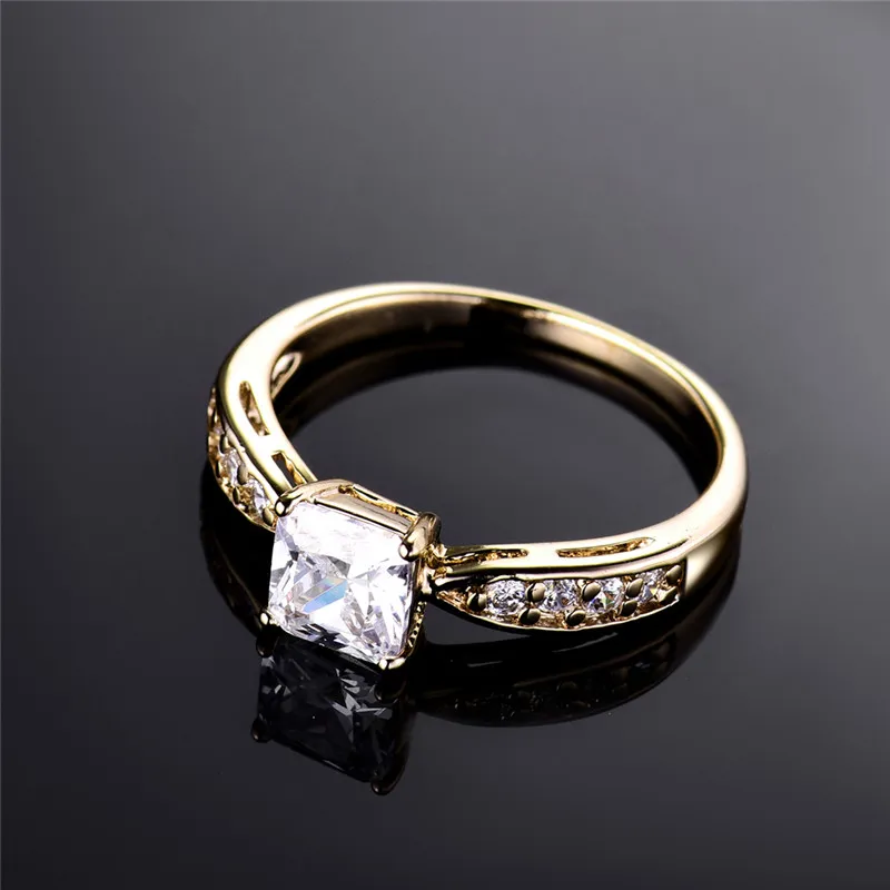 Женское кольцо на палец GULICX дешевые обручальные кольца золотого цвета с белым