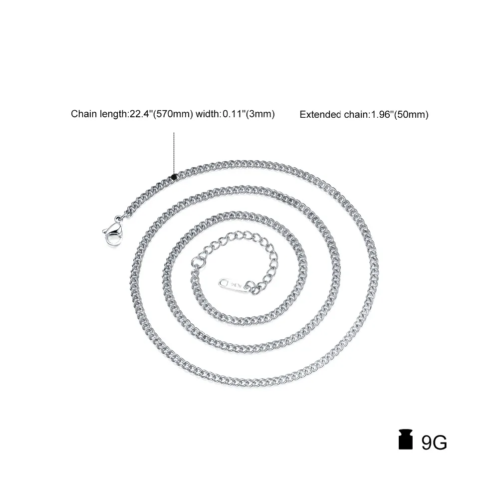 Цепочка длинная из титановой стали для мужчин и женщин винтажное ожерелье 24
