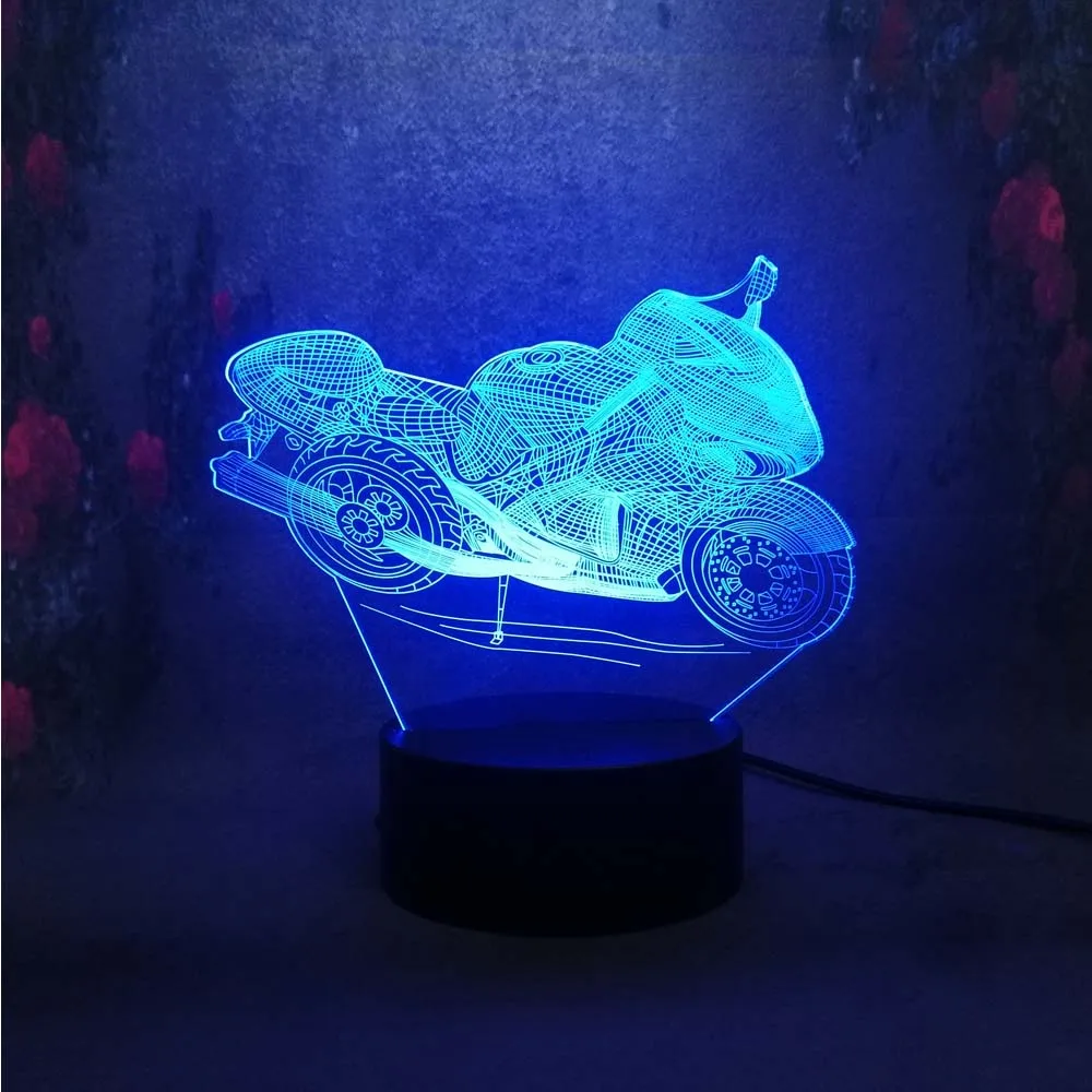 Cool3D мотоцикл светодиодный ночник арт домашний деко сенсорный спальный детский