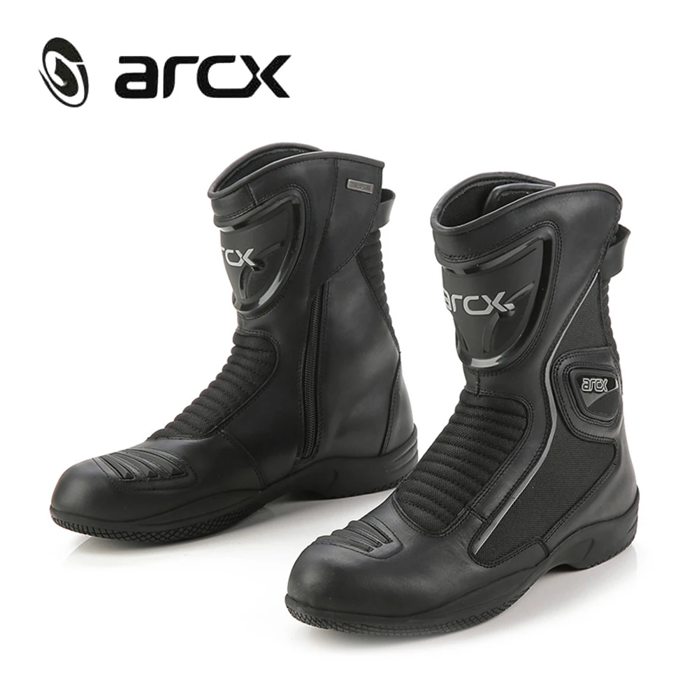 ARCX/мотоциклетные ботинки; байкерские ботинки из коровьей кожи; водонепроницаемые ботинки для мотокросса; Мужская Уличная обувь для мотоциклистов; обувь для верховой езды