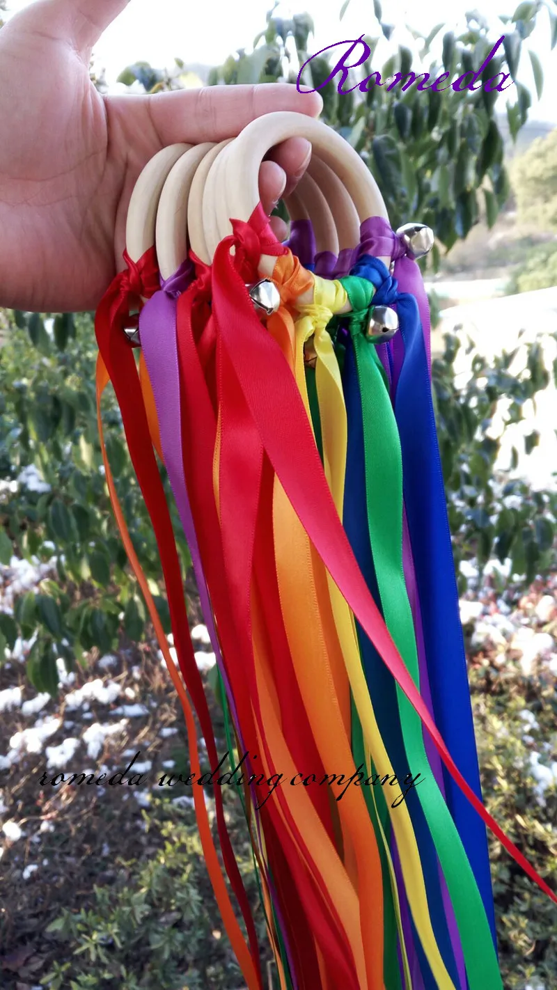 Лента волнистая Радужная 100 шт./лот лента Вальдорф с колокольчиком ручная игрушка