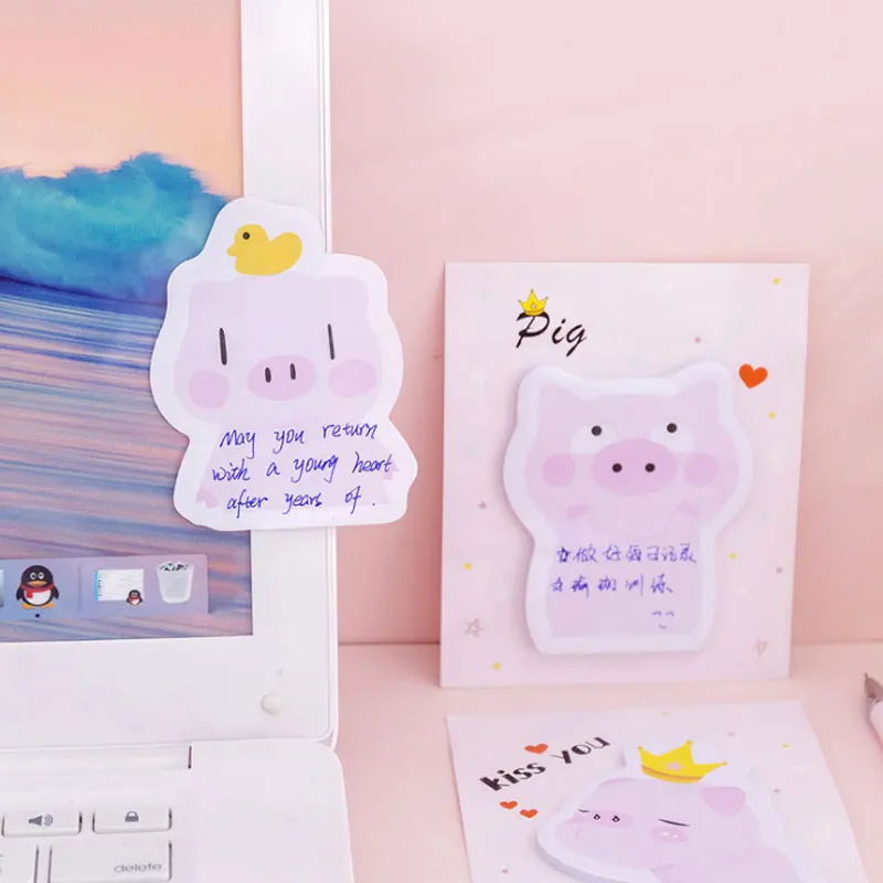 30 листов Kawaii порошок свинья блокнот-стикер Портативный сообщение стикер s Pad Sticky diy офисные школьные канцелярские принадлежности