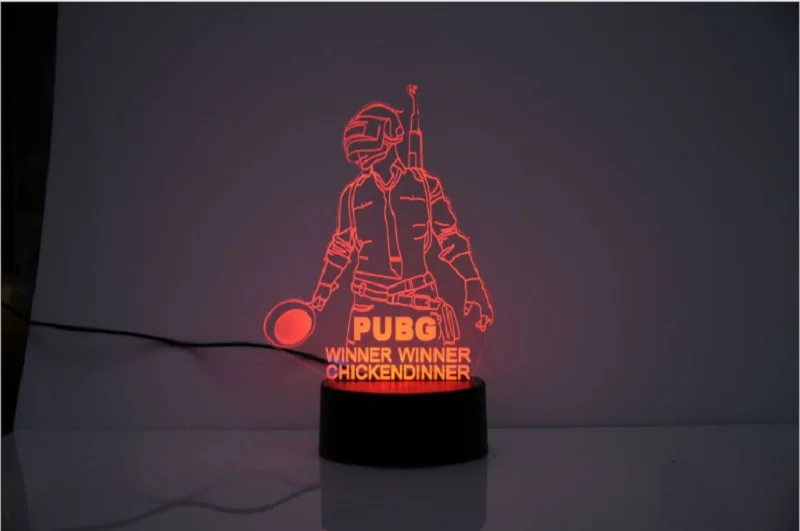 

Hot Game Playerunknown's Battlegrounds 3D PUBG Light Colorful LED Night Light Creative USB Acrylic Table Lamp Bedroom Desk Lamp