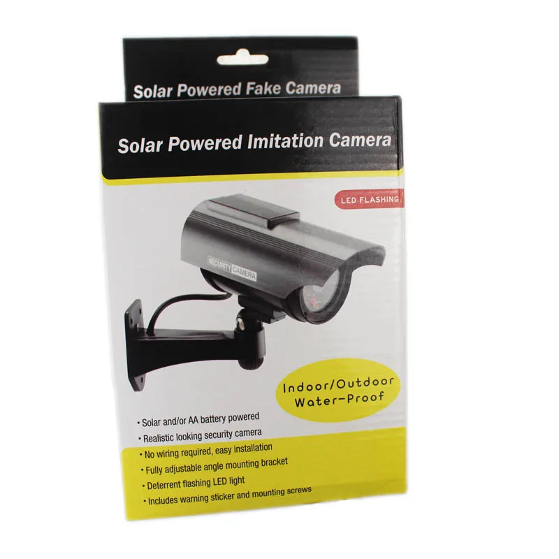 Dummy Camera Solar Battery Powered Flicker Blink LED Fake Indoor Outdoor Surveillance Security Bullet CCTV | Безопасность и защита