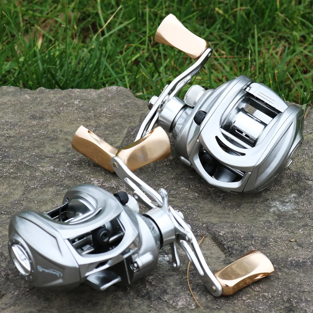 Baitcasting Рыбалка Катушка нержавеющая сталь 12BBs 92 мм выдвижная ручка 8 кг углерода