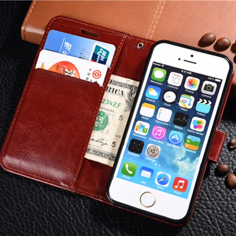 Luxury Shockproof Leather Flip Case For iPhone 5 On 5S 6 S 7 8 Plus Card Slot Wallet Stand Soft Bumper on X | Мобильные телефоны и
