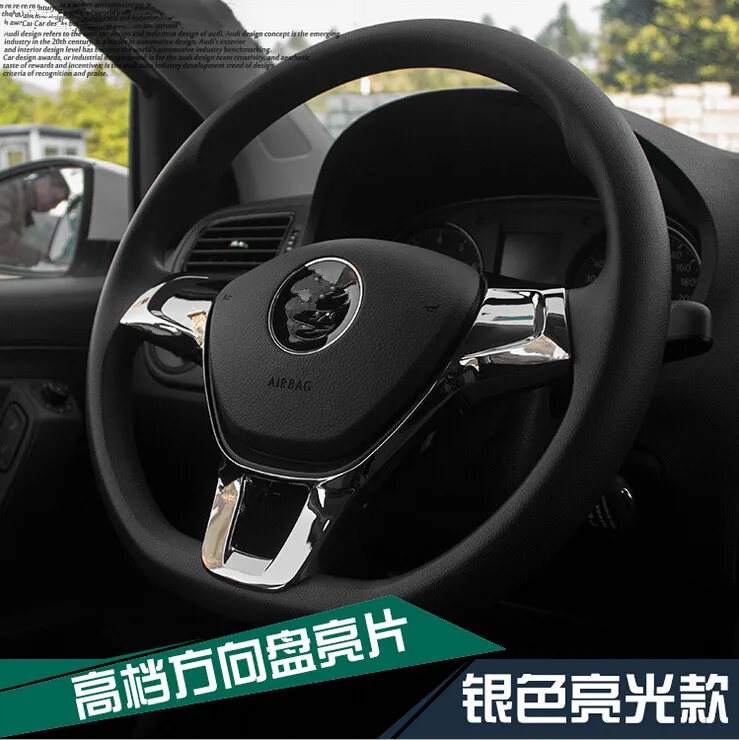 

For Volkswagen VW GOLF 7 GTi MK7 POLO 2014 2015 Passat B7 B8 Jetta MK5 MK6 2015 Car steering wheel Cover ABS Matte decoration