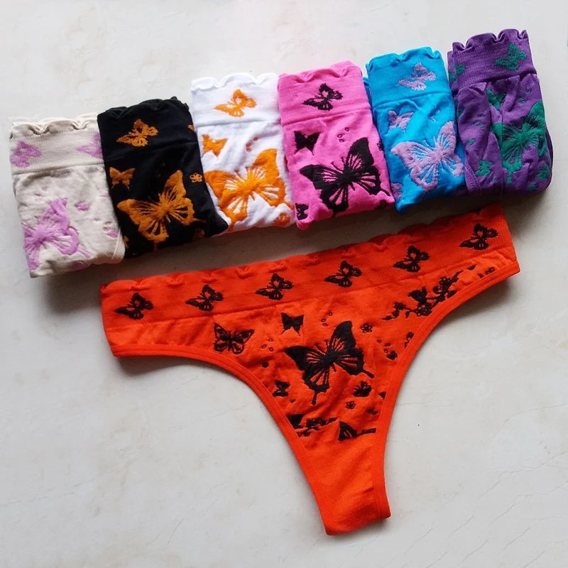 Сексуальные женские с принтом бабочки Active нижнее белье кружевные трусы