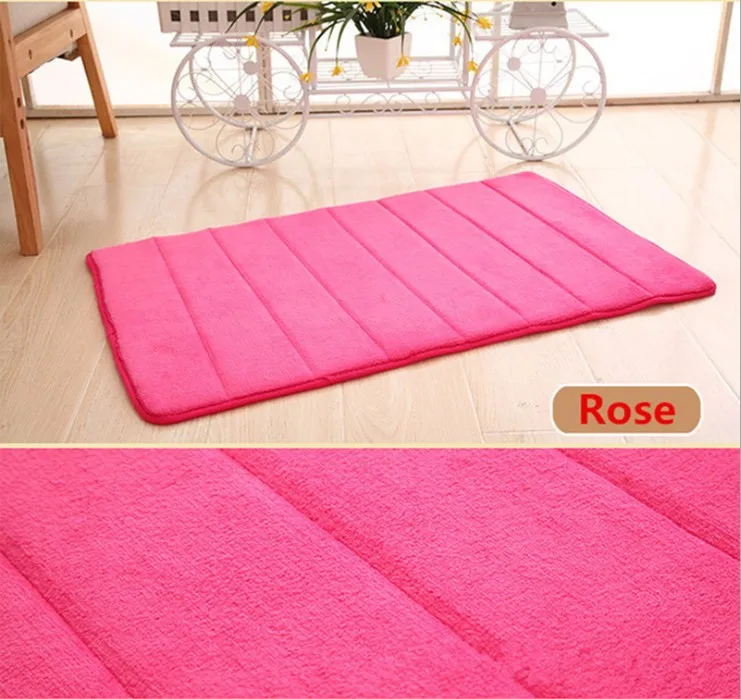 rose 1 шт 40х60см нескользящий абсорбирующий коврик для ванной комнаты, коврик для ванной комнаты с эффектом памяти, коврик для кухонной двери - Цвет: rose