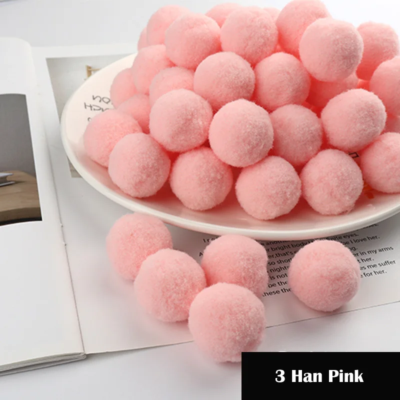 3 Han pink Помпоном 8/10/15/20/25/30 мм Мини пышная Нижняя Pom Poms помпонами помпоном ручной работы набор «сделай сам» для ремесла домашнего декора Швейные принадлежности - Цвет: 3 Han pink