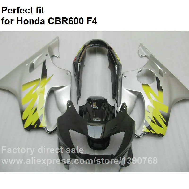 Обтекатели из АБС пластика для Honda CBR600 F4 1999 2000 серебристый черный комплект