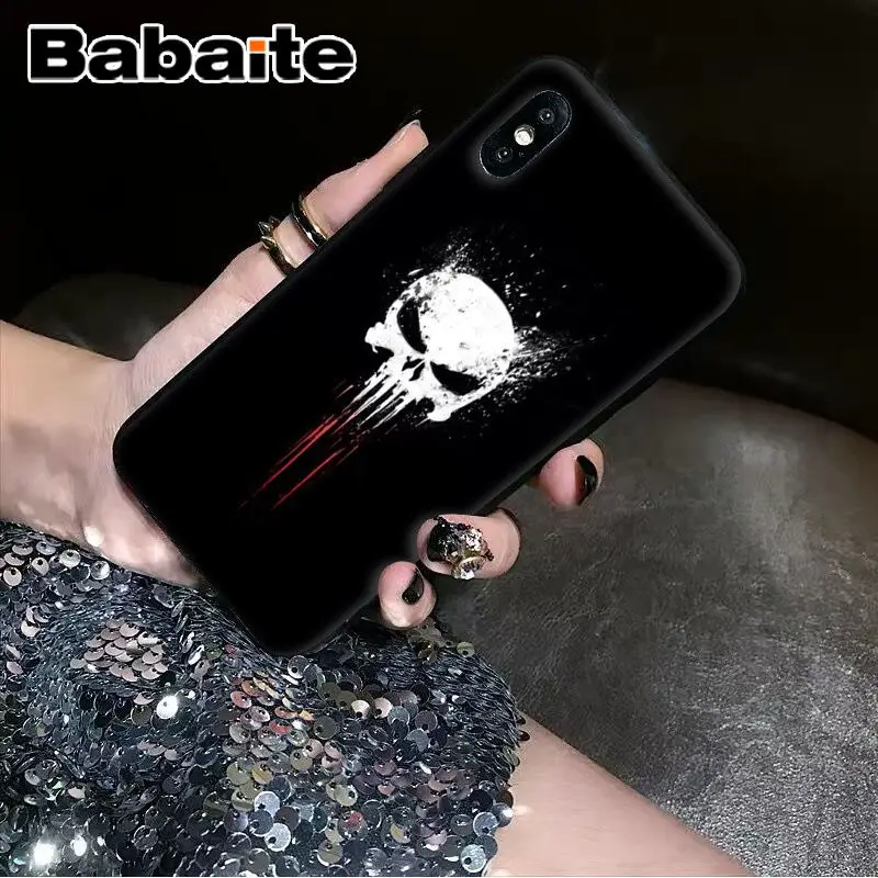 A15 Babaite Каратель Череп DIY Роскошный Высокий протектор на конце чехол для iPhone 5 5Sx 6 7 7plus 8 8Plus X XS MAX XR - Цвет: A15