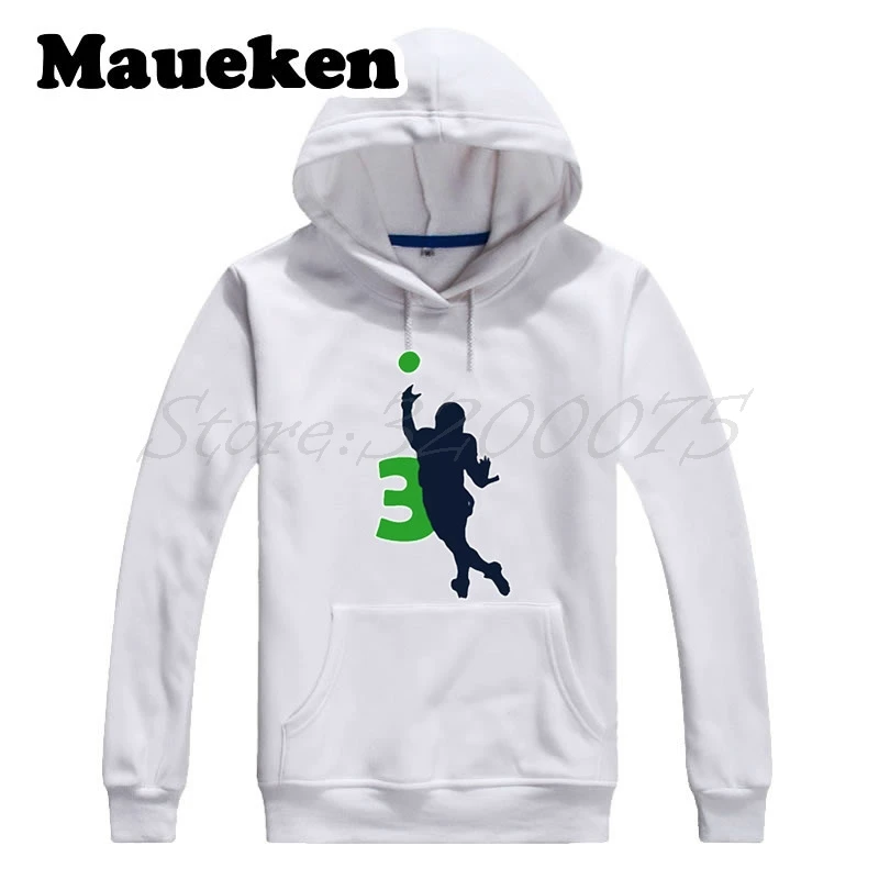 Мужские толстовки с капюшоном Russell Wilson 3 DangerRuss BadgerHawk плотные на осень и зиму