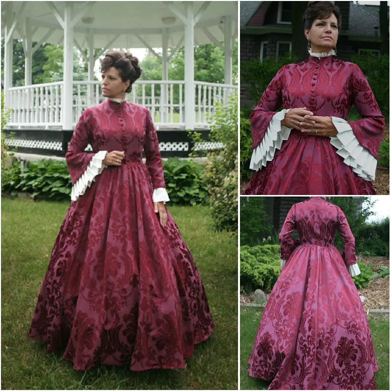 1860S Викторианский готический корсет/бальное платье в стиле Southern Belle для