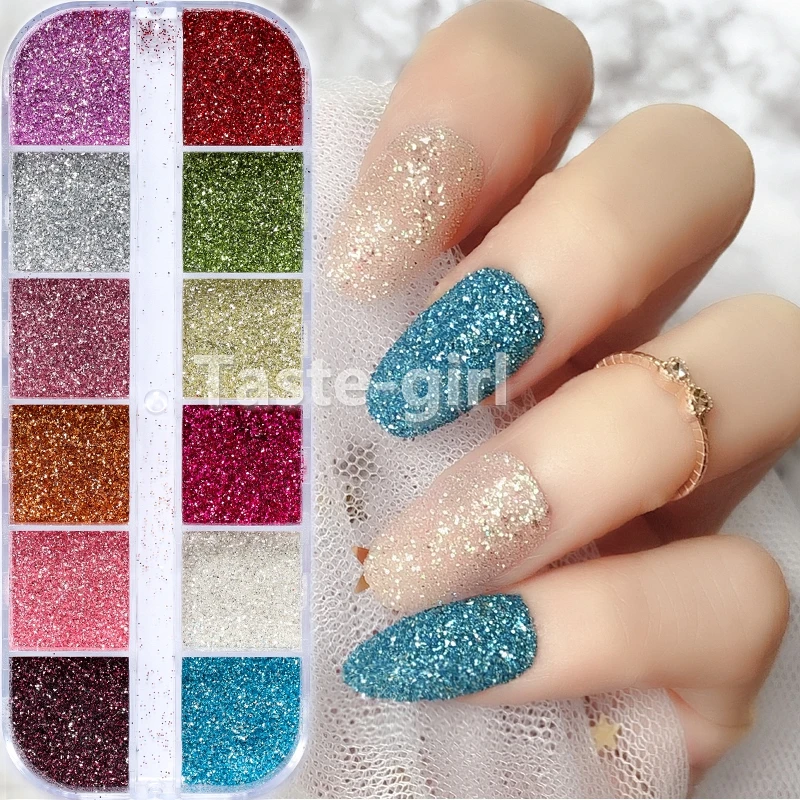 1 коробка блеск для ногтей порошок Русалка хлопья блестящие круглые шестигранные