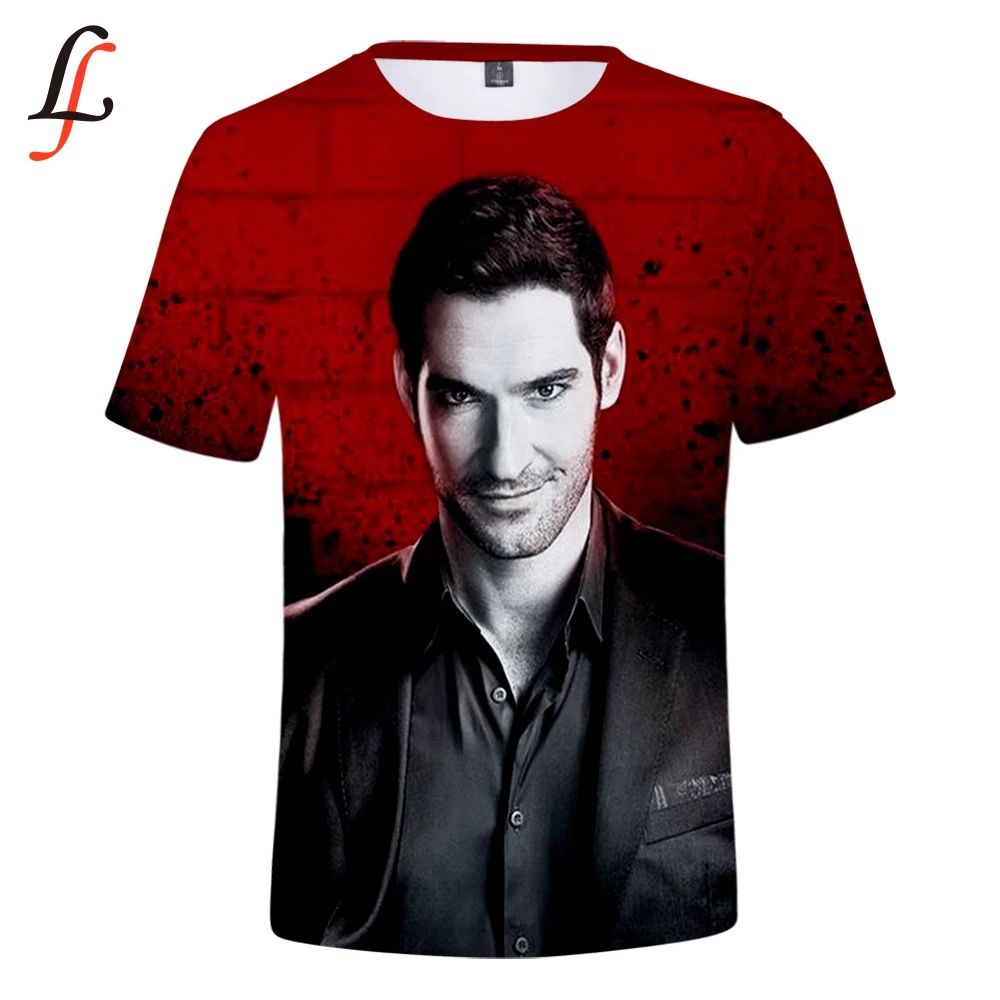 Футболка с принтом Lucifer для мужчин/женщин летняя футболка коротким рукавом