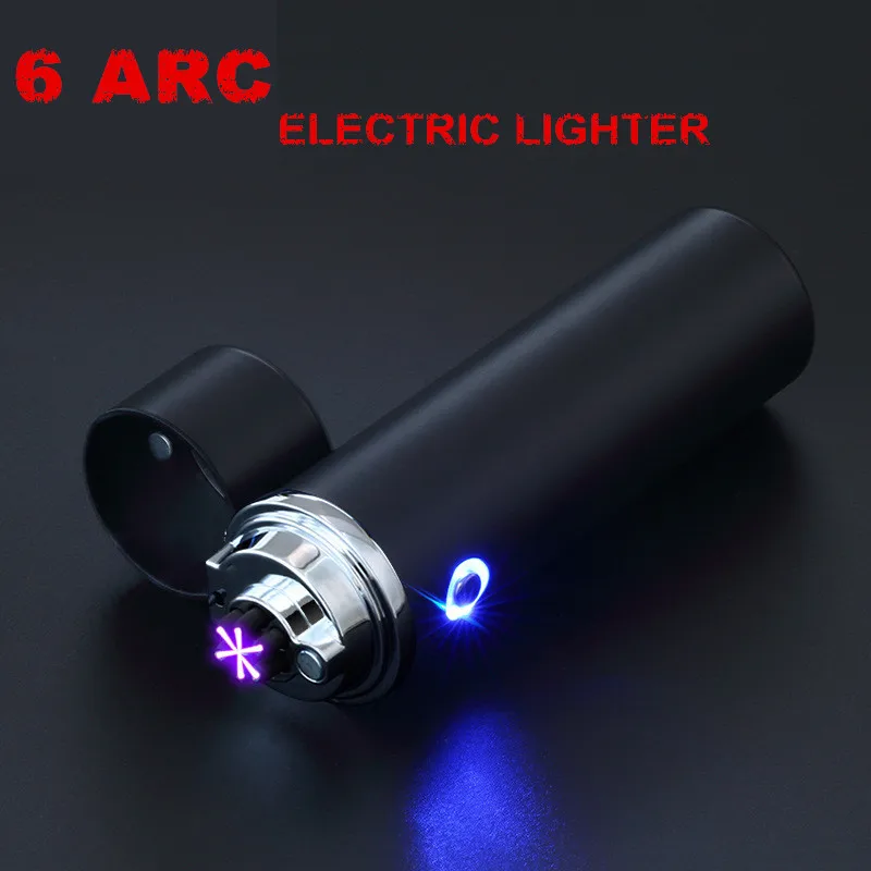 Креативная металлическая импульсная 6 дуговая Зажигалка USB Сменные