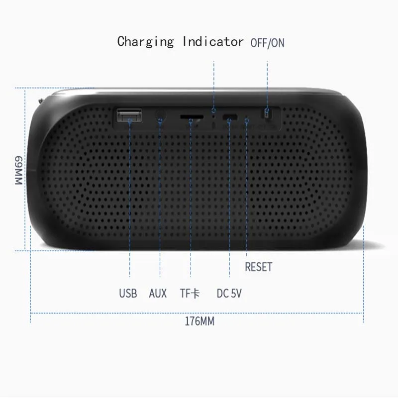 Беспроводной Bluetooth динамик мини Будильник мобильный компьютер открытый Cannon