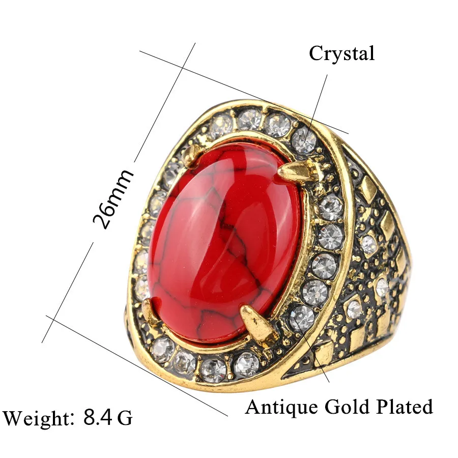 WLP винтажное большое красное кольцо из смолы антикварные красочные драгоценные