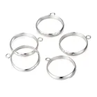 100 шт. латунные кольца-петли регулируемые без свинца и кадмия, компоненты кольца серебряного цвета диаметром около 18 мм