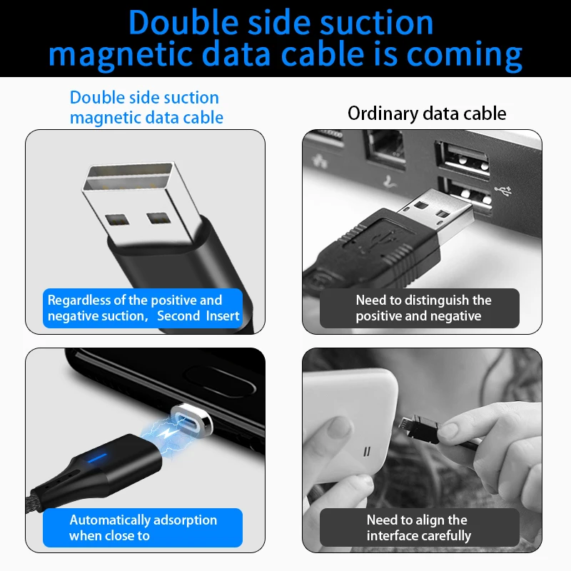 Магнитный зарядный usb-кабель 3 в 1 для iPhone 6, 7, 7s Plus, магнитное зарядное устройство Ksiomi Xiaomei Redmi 8 Se, 6A, 5 Plus, быстрая линия Super 3A