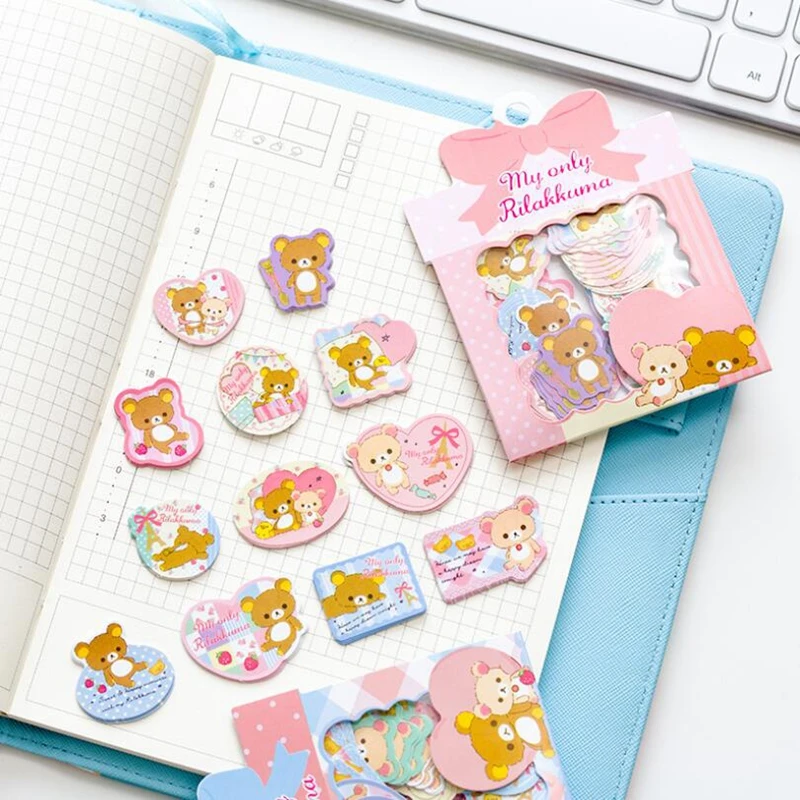 60 шт./упак. rilakkuma Стикеры планировщик блокнот ручной работы Декор дневник этикетка журнал Стикеры s с принтом милых животных стикер школьные принадлежности