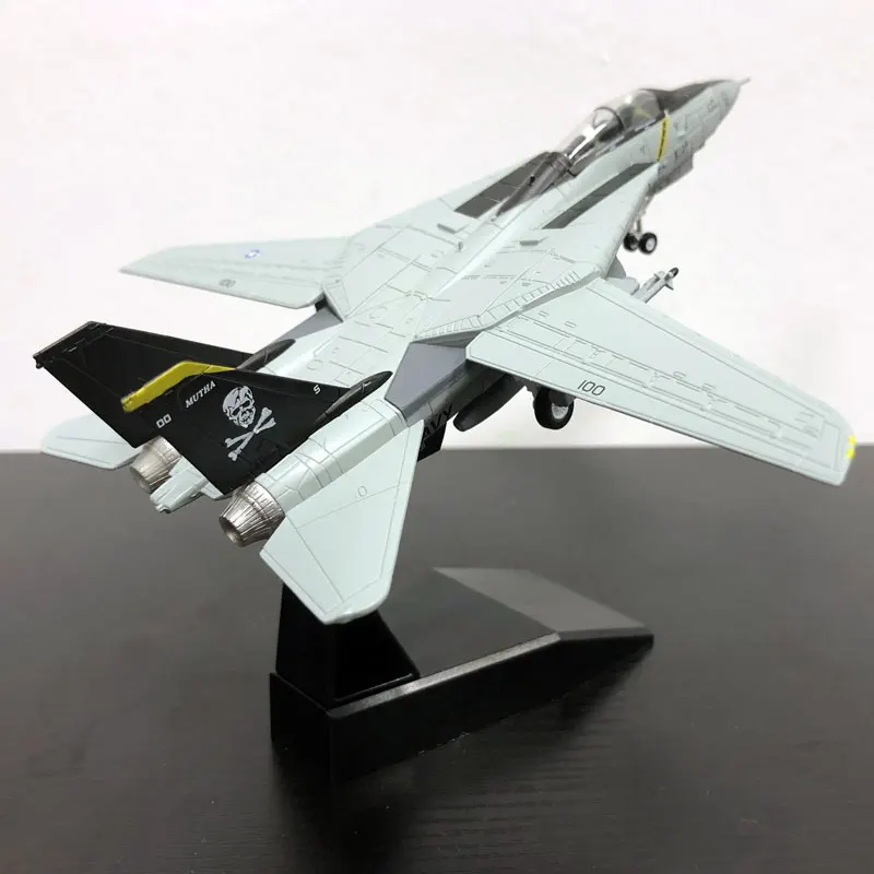 AMER 1/100 масштаб военная модель игрушки США Grumman F-14 Tomcat Fighter VF-84 Jolly Rogers Fighter литой металлический самолет модель игрушки
