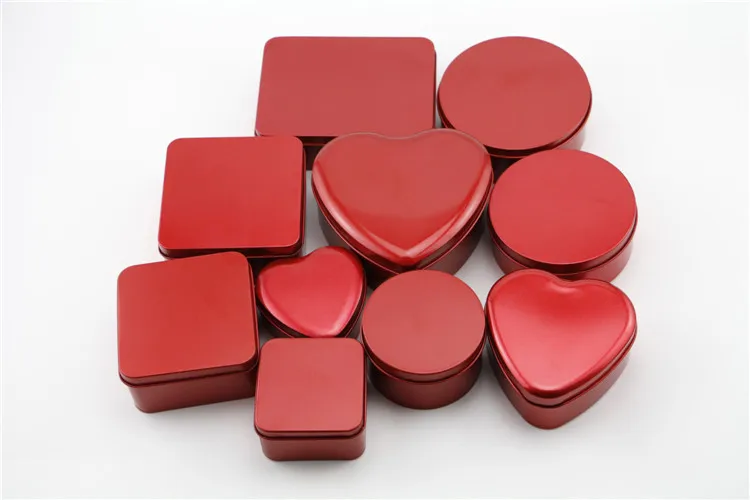 10 шт./лот красный жестяная для конфет Коробки/жестяная металлическая коробка