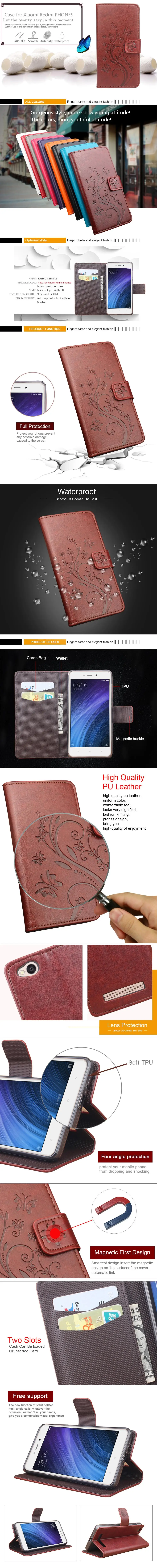 Кожаный чехол-кошелек с объемным цветком для Xiaomi Redmi Note 8T 8 7 7 Pro 5 4X 5A, Роскошный чехол для телефона Redmi 4A 4X Pro Redmi Note8