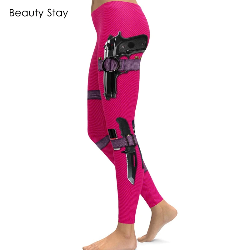 Женские леггинсы Beauty Stay дышащие с высокой талией и цифровым игровым
