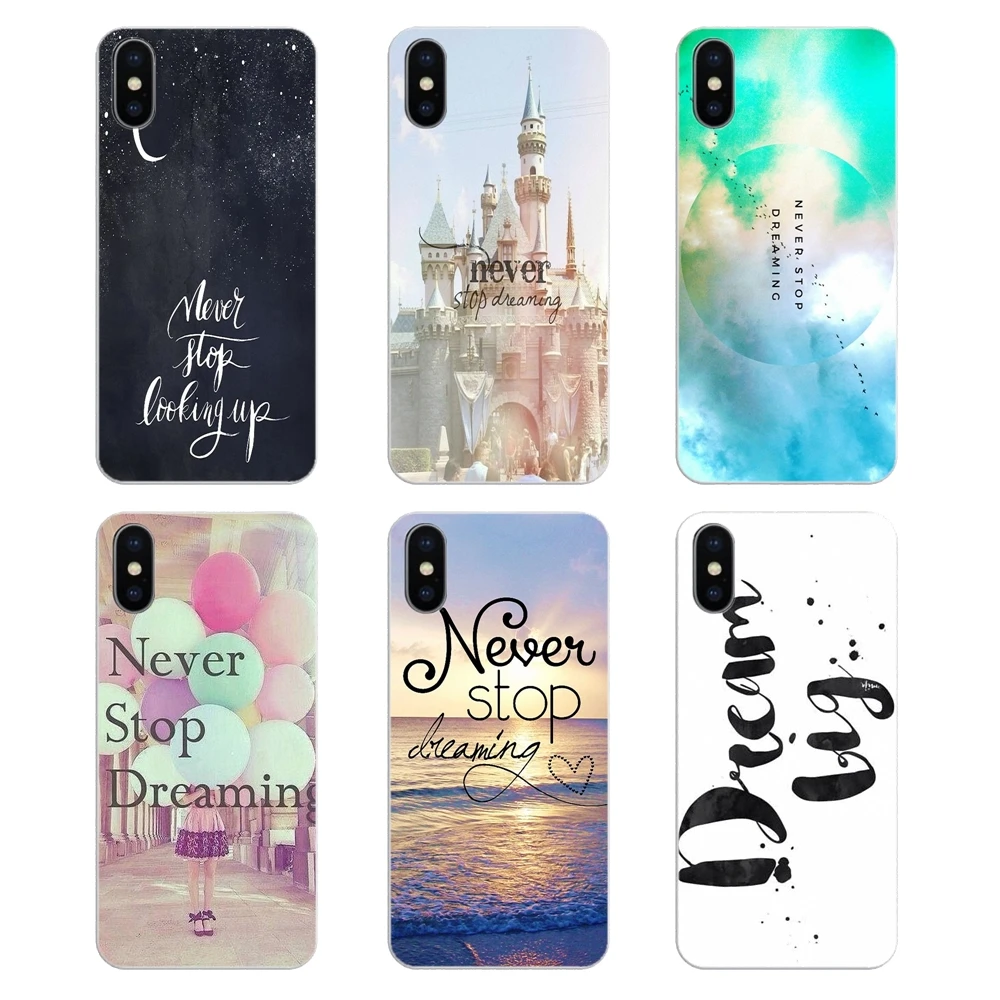 Для Xiaomi Mi A1 A2 5X 6X 8 lite SE Pro Max Mix 2 2S 3 Mi5 Mi5S Never Stop Dreaming Life quotes мягкие прозрачные чехлы |