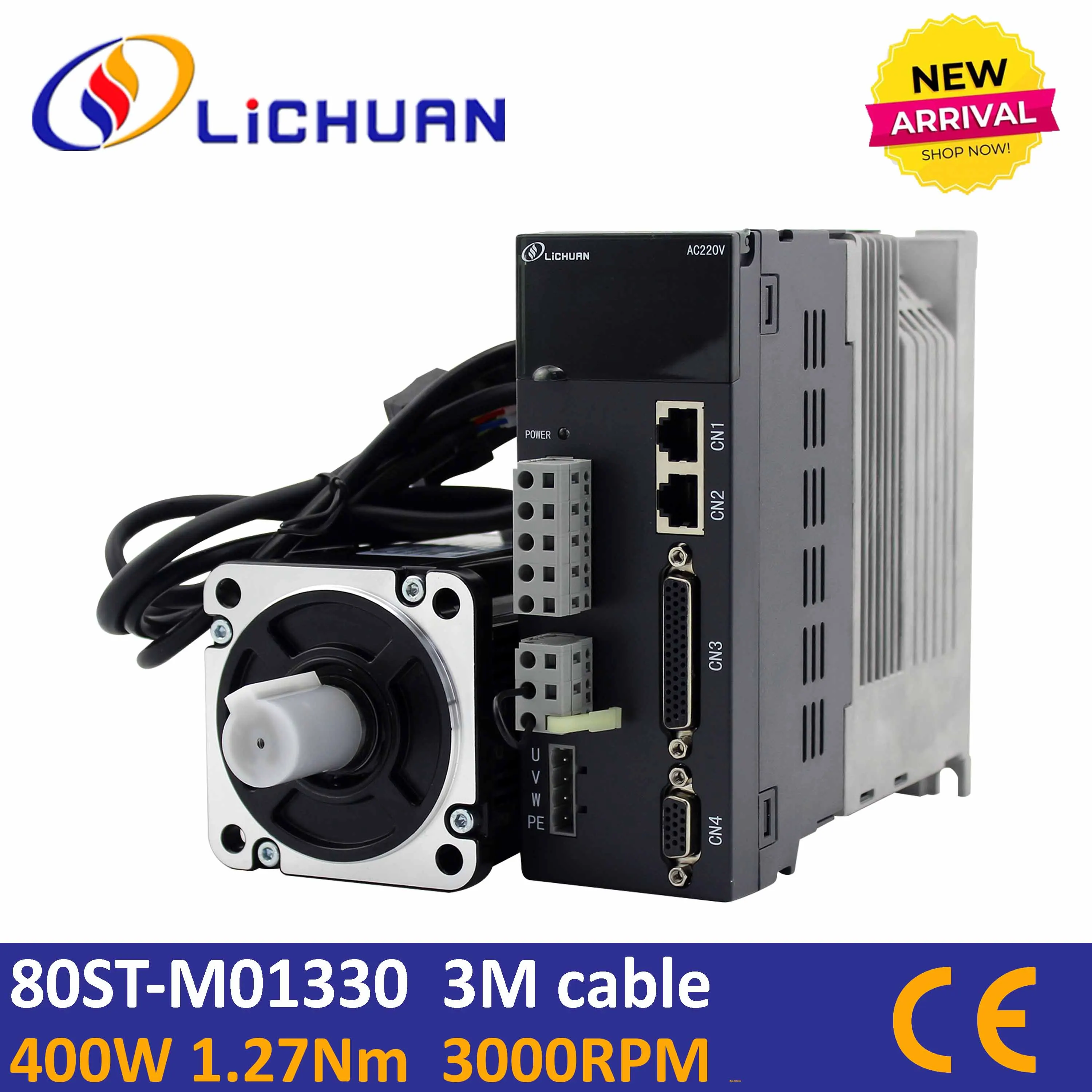 Сервомотор Lichuan nema32 400 Вт фланец 80 с набором драйверов сервомотор ЧПУ 80st 01330