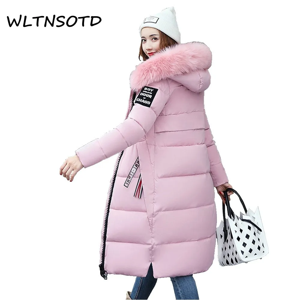 2017 new women winter large Fur collar Hooded thickening long slim cotton coat Female fashion full warm parkas jacket | Женская одежда