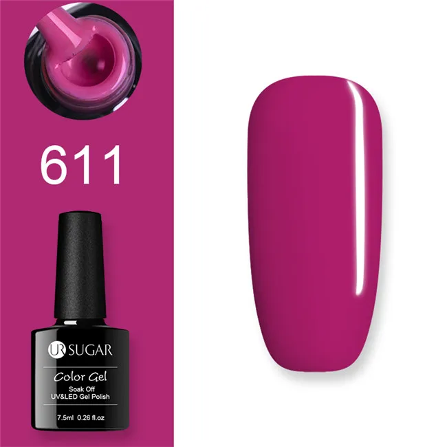 611 Ur Sugar Гель-лак UV Vernis Полупостоянный праймер верхнее покрытие 7,5 мл замачиваемый эмалированный Гель-лак УФ-гель для ногтей лак - Цвет: 611