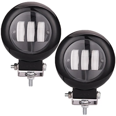 2pcs-black-round Huiermeimi Автомобильная Рабочая лампа led 12 v 50 w мотоциклетные фары 6500 K 4000lm Автомобильная фара вспомогательное Вождение туман лампы прожекторы - Цвет: 2pcs-black-round