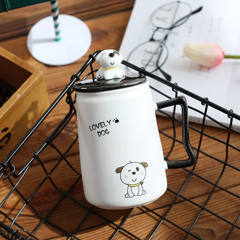 380 мл мультфильм собака керамическая кружка пара молока чашка мисс подарок для
