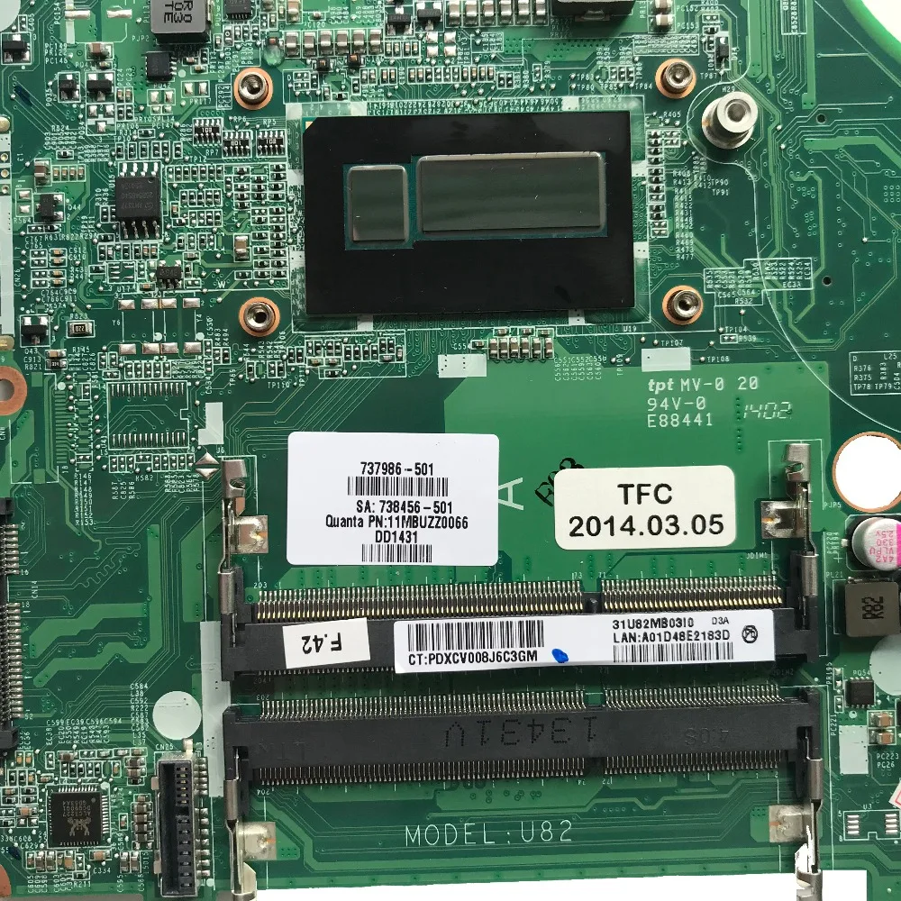 Отличное 737986 501 для HP 15 N серии Материнская плата портативного компьютера с I7 4500U