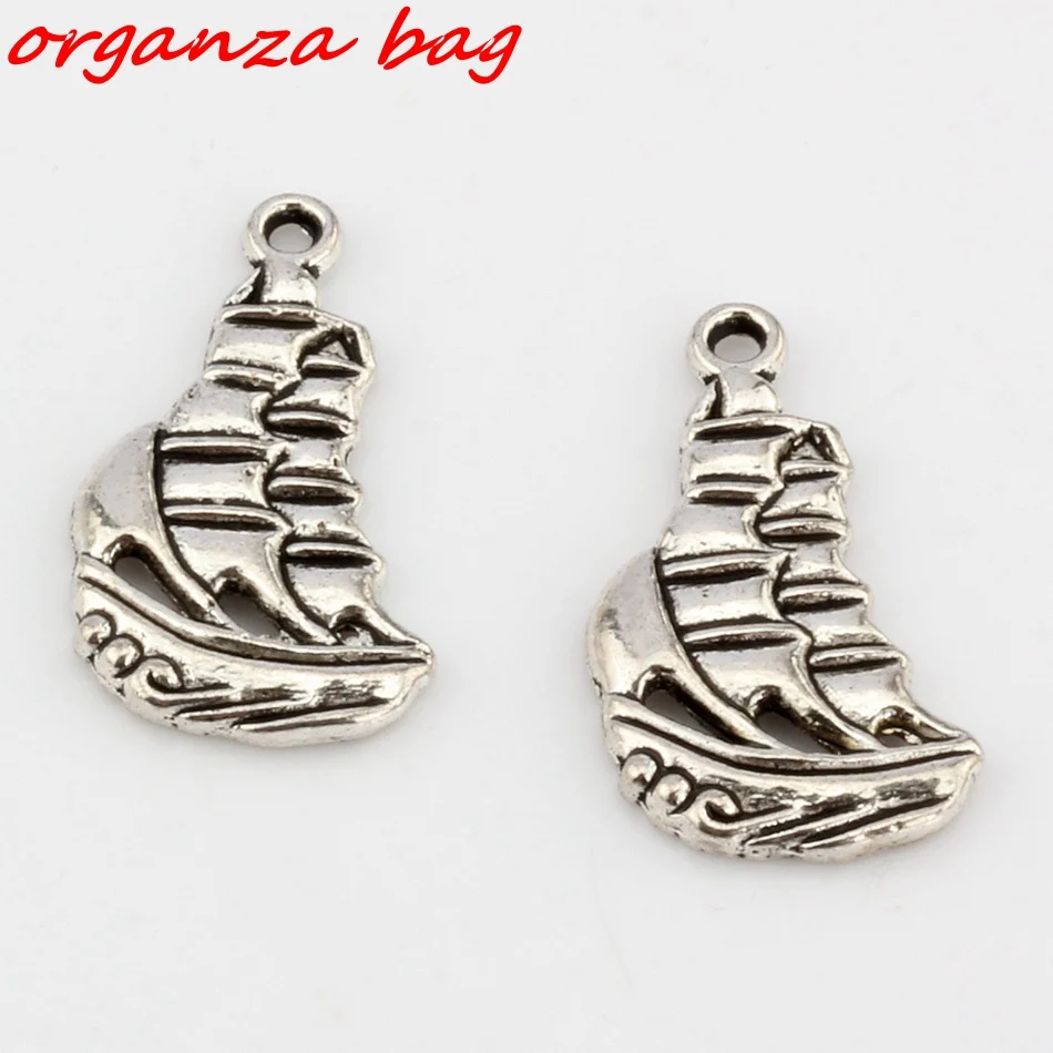 

Hot ! 20pcs Zinc Alloy Single-sided Sailing Charm Pendants 13x22.5mm A-01583