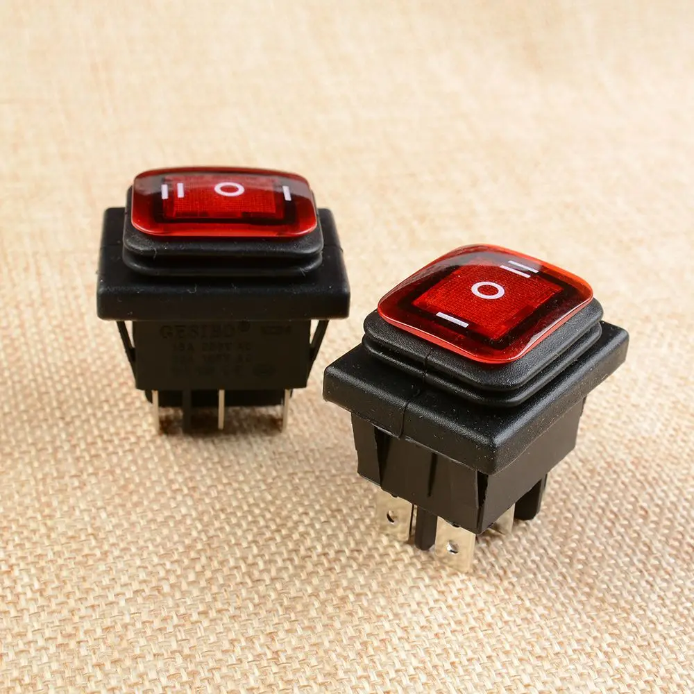 

NEW 1pcs 3 Position LED Lighted 6 Pin Car Boat Rocker Switch ON-OFF-ON DPDT 16A 250V HOT