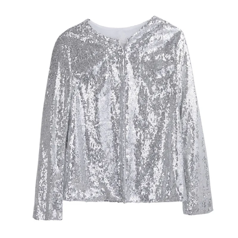 Женский кардиган с блестящими блестками и длинным рукавом для офиса работы