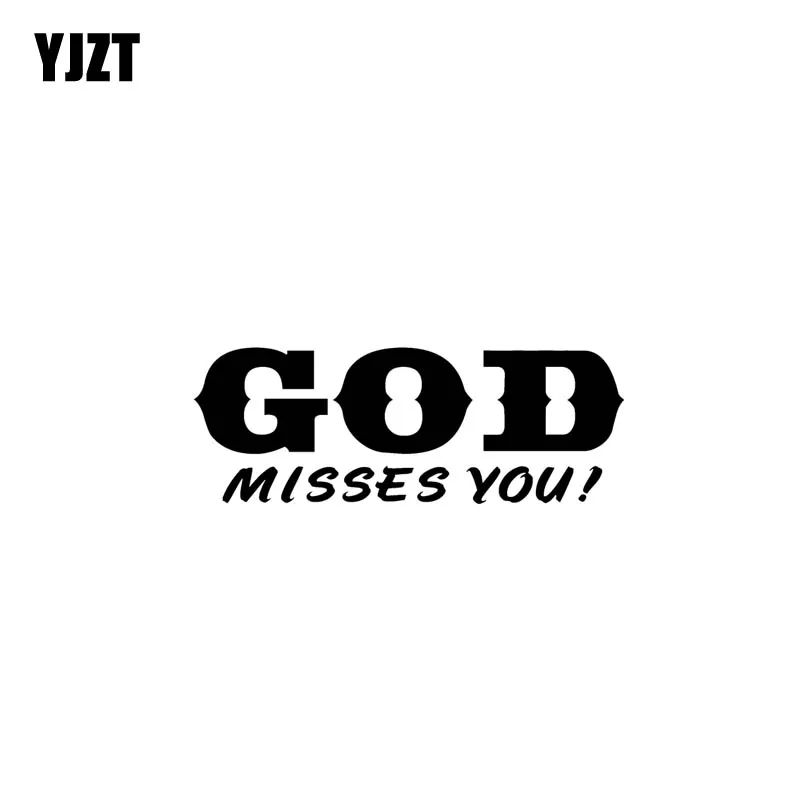 

YJZT 12.7CM*4.7CM GOD MISSES YOU Jesus Vinyl Car Motorcycle Sticker Decals Black/Silver C13-000222