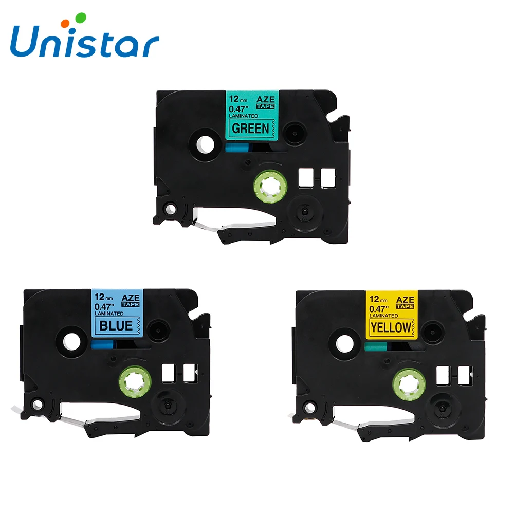 Unistar 3 шт. этикетки совместимые с Brother Label Maker TZ Tape 12 мм TZe531 TZe631 Tze731 комбинированный