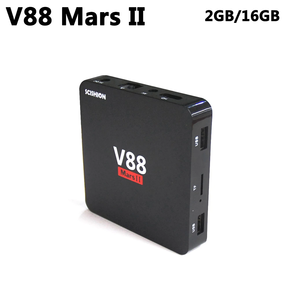 V88 Mars II Smart Android 6 0 ТВ коробке 2 ГБ DDR3 16 Встроенная память RK3229 4 ядра Media Player ГГц WI FI K HD