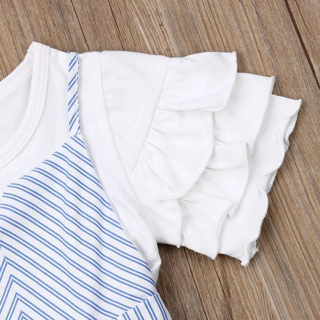 Одежда для малышей в Корейском стиле комплекты маленьких девочек Летняя и