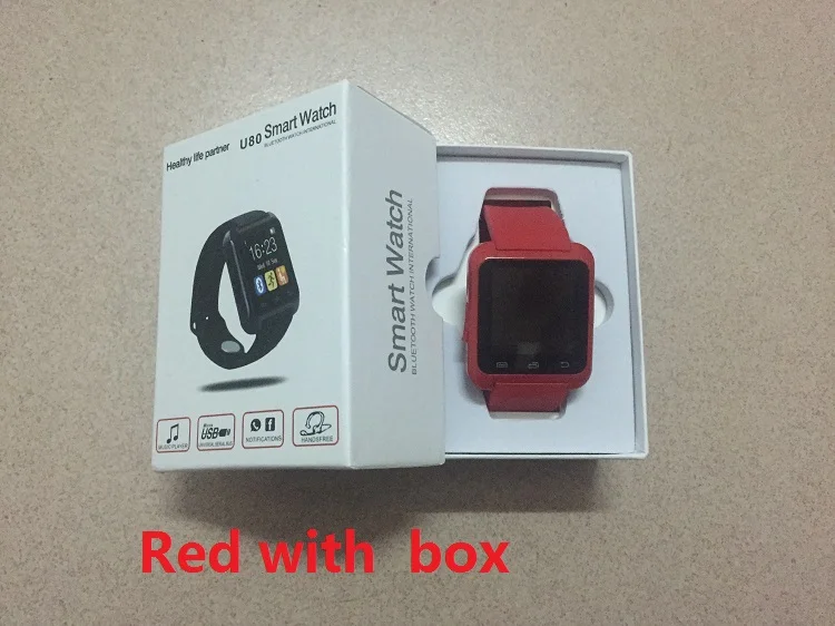 

DHL10pcs/lot Smartwatch Bluetooth Smart Watch U80 for iPhone IOS Android Windows Phone Wear Clock Wearable Device Smartwach PKU8